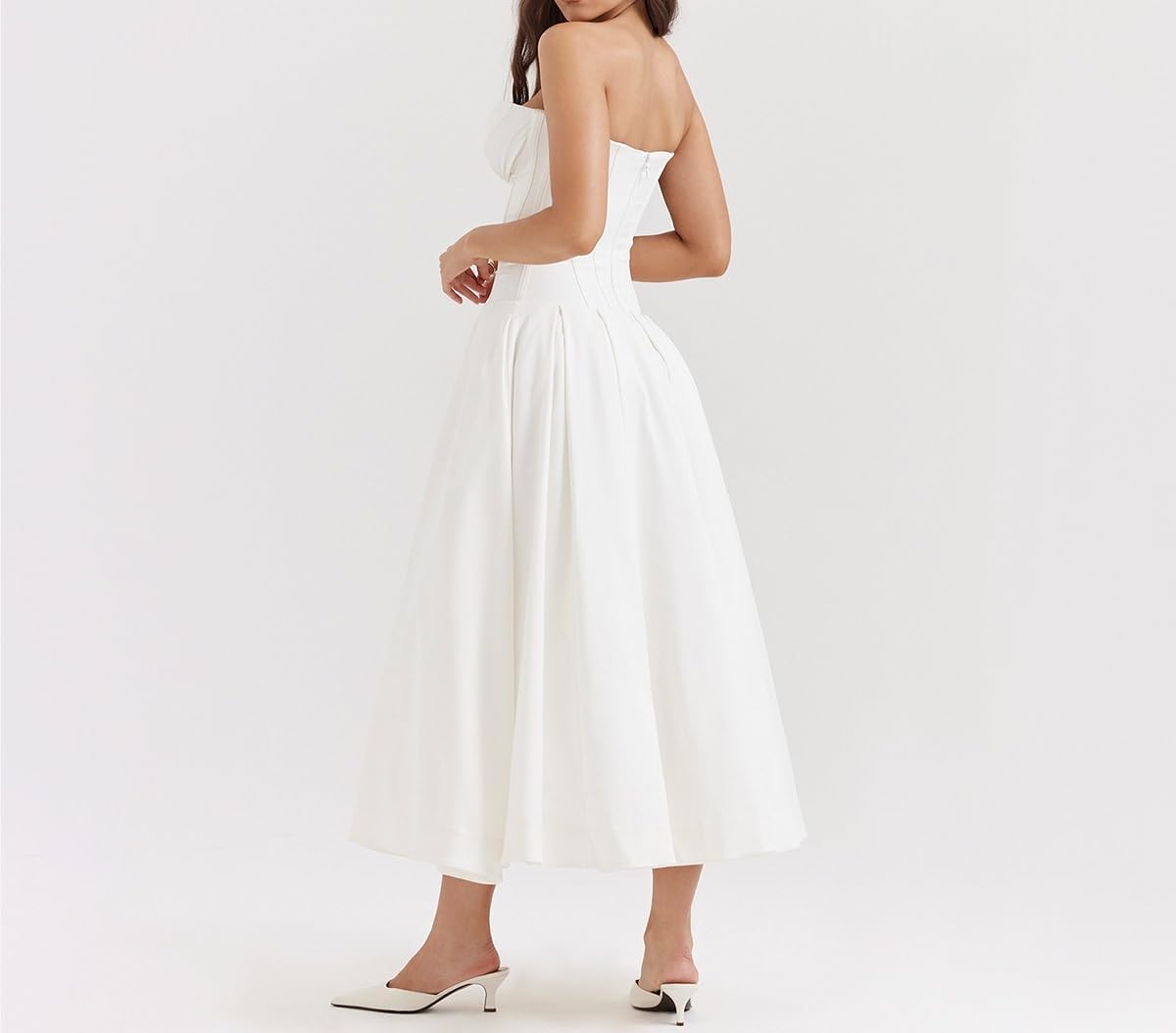 Strapless Corset Midi Dress