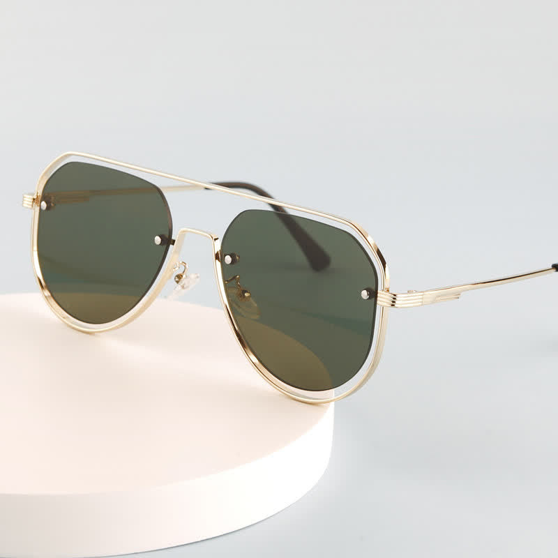 Spykay™ SG60848 Vintage Double Bridges Hollow-out Aviator Sunglasses