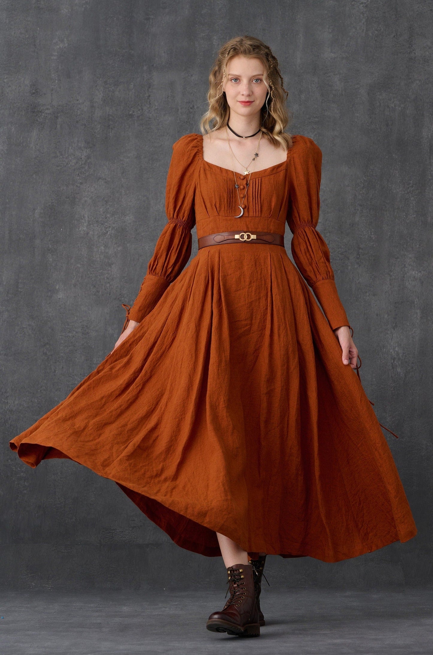 Square - Neck Long Dress