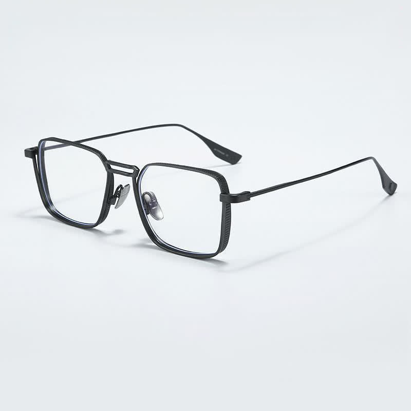 Spykay™ EG26738 Double Bridges Square Titanium Frame Anti-blue Light Vintage Glasses