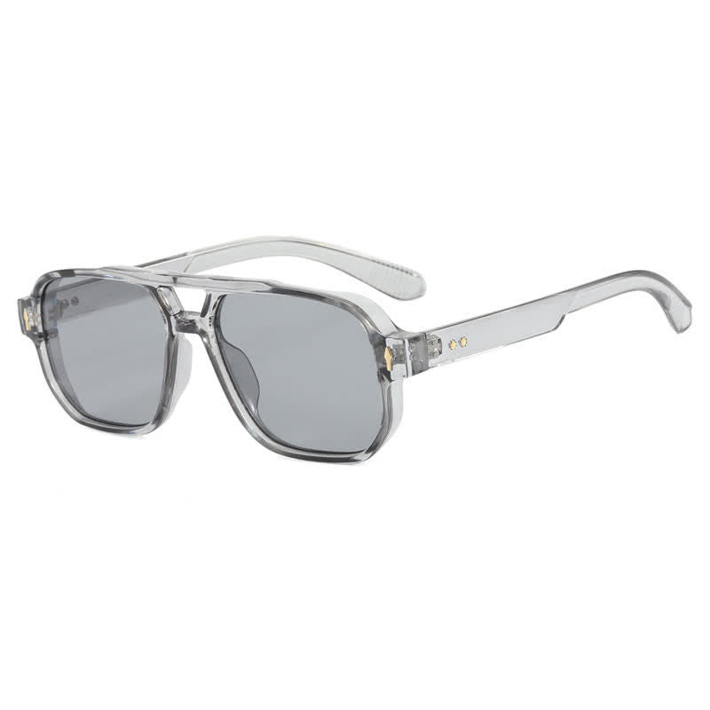 Spykay™ SG60754 Geometric Frame Double Bridges Vintage Sunglasses