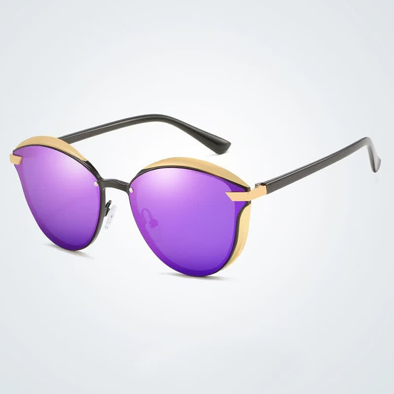 Spykay™ SG60950 Polarized Vintage Round Frame Mirror Lenses Trendy Sunglasses