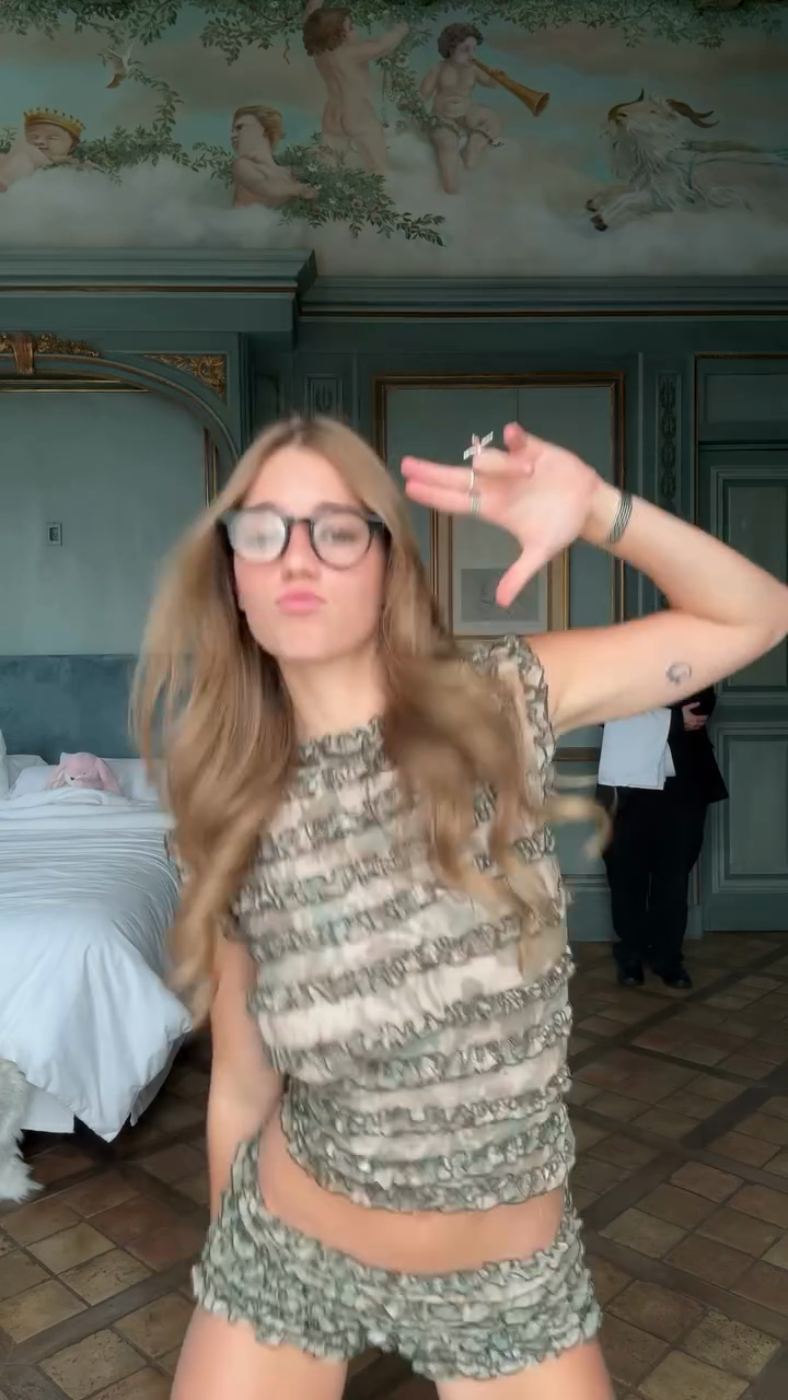 Olive - Hued Ruffled Two - piece Set