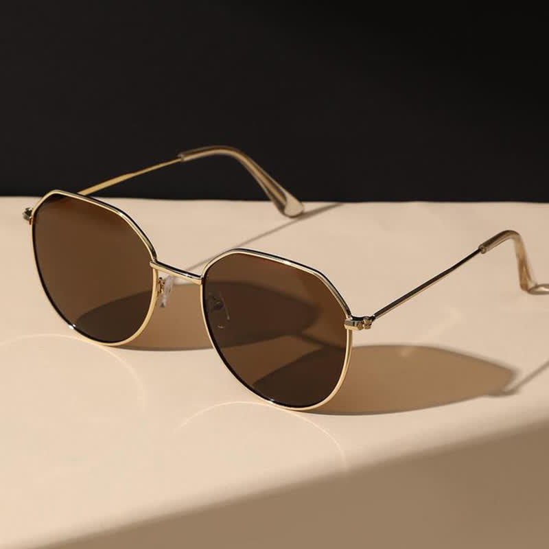 Spykay™ SG60749 Round Frame Metal Temples Vintage Sunglasses