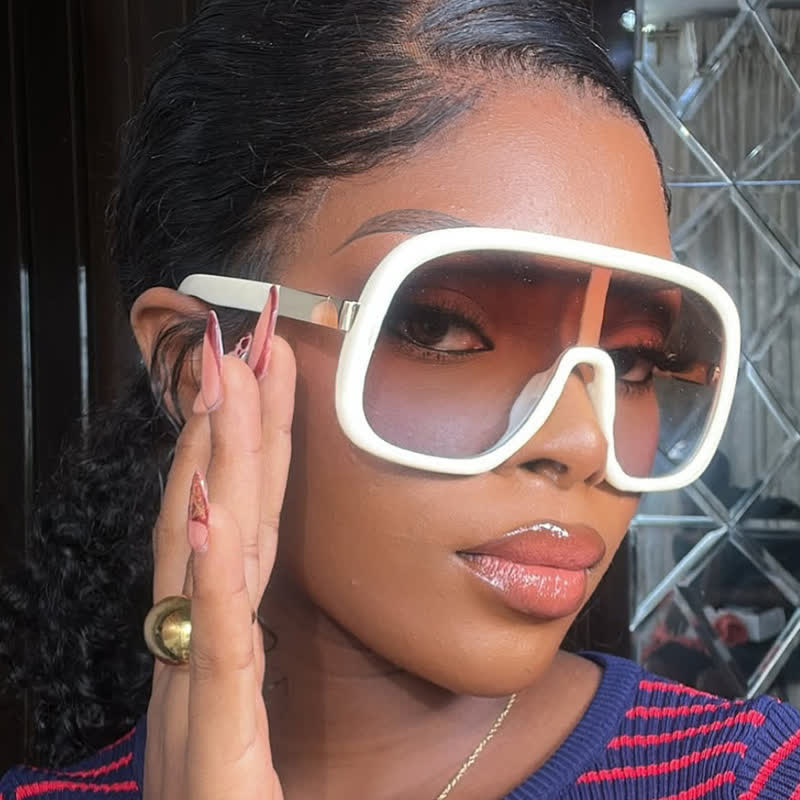 Spykay™ SG60952 Flat Top Double Bridges Oversized Trendy Aviator Sunglasses
