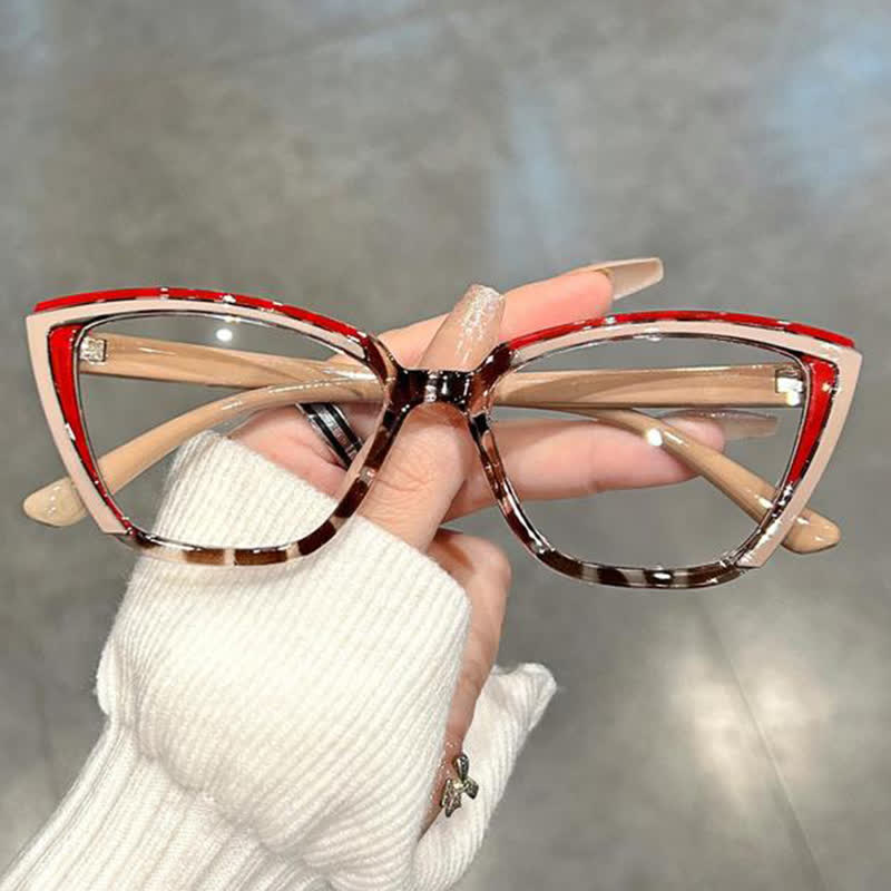 Spykay™ EG26814 Fashion Colorblock Butterfly Frame Anti-blue Light Glasses