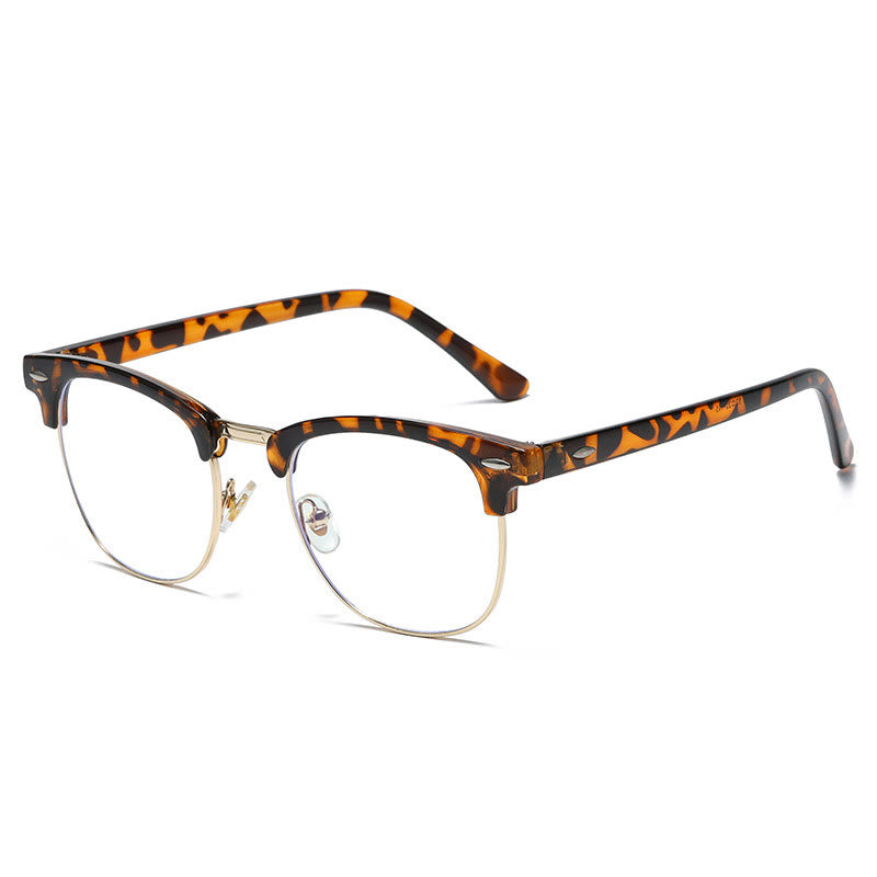 Spykay™ EG1015 Unisex PC Square Half-Frame Clear Lens Glasses, Suitable For Daily Office & Reading Blue Light Glasses