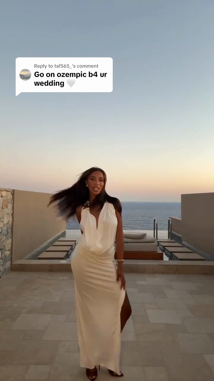 White Cowl - Neck Halter Maxi Dress