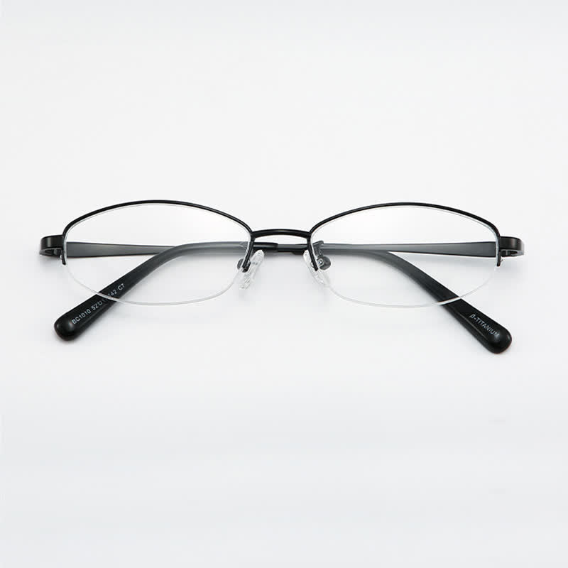 Spykay™ EG26717 Hipster Titanium Small Oval Frame Anti-blue Light Glasses