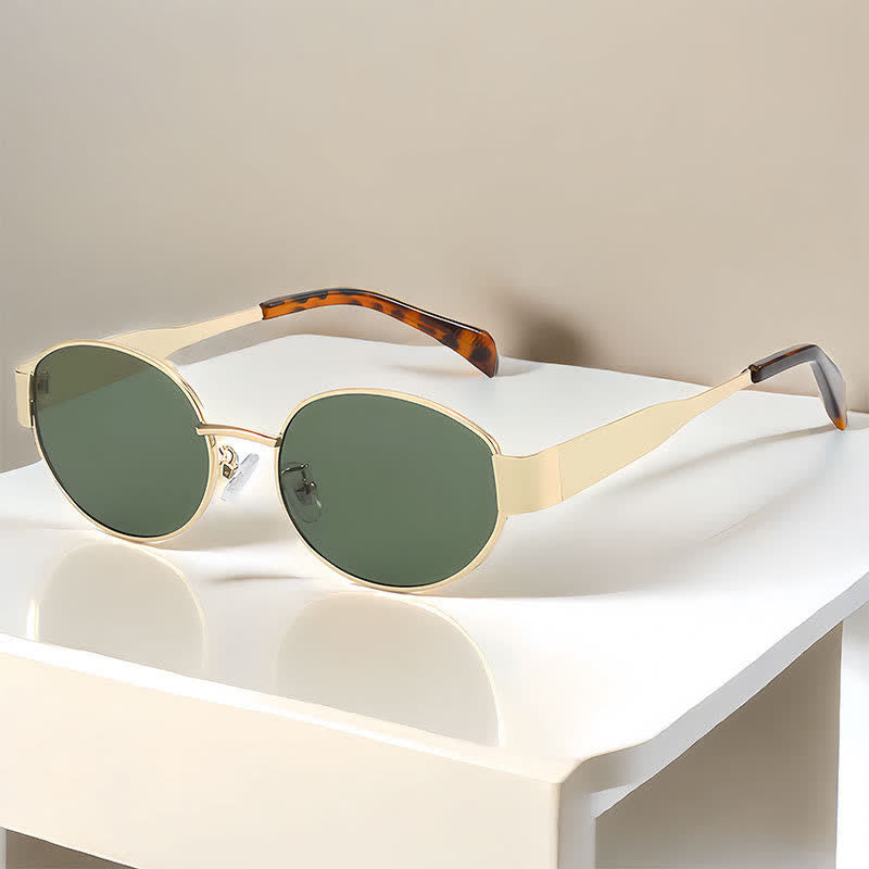 Spykay™ SG60707 Oval Frames Metal Temples Retro-Vinatge Sunglasses