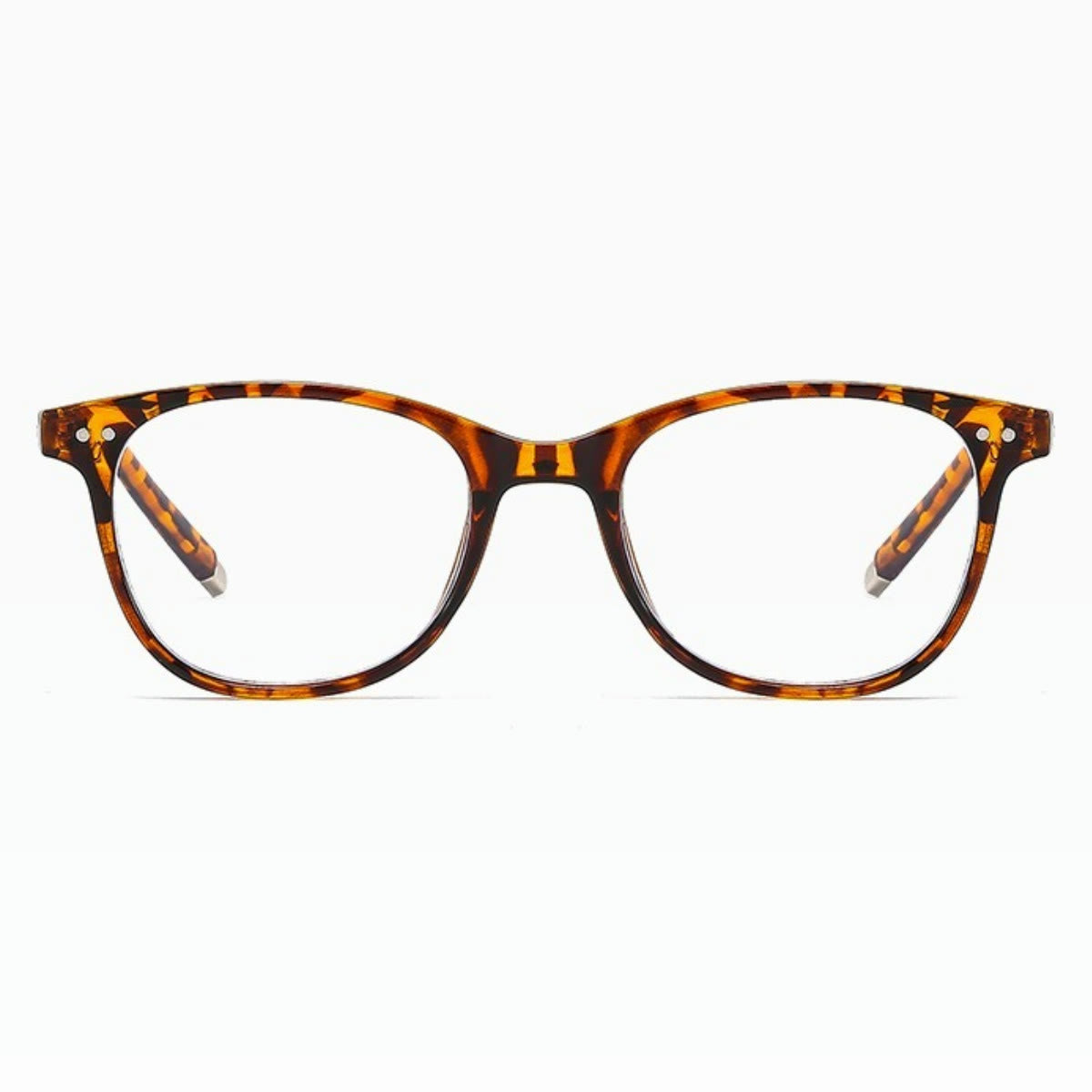 Spykay™ EG1014 Oval Small Frame Vintage Rivet Classic Travel Hammered Flat Lens Blue Light Blocking Glasses For Women