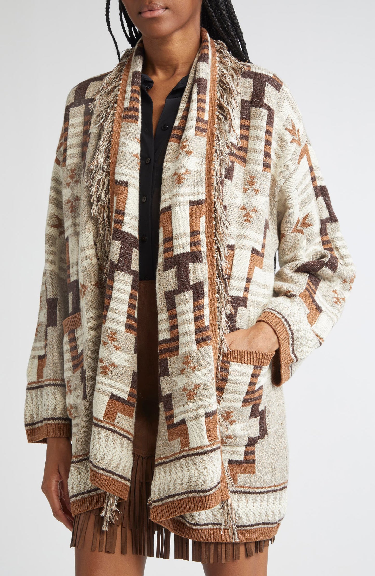 Southwestern - Inspired Fringed Cardigan