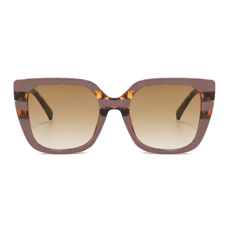 Spykay™ SG60878 Leopard Pattern Square Frame Oversized Sunglasses