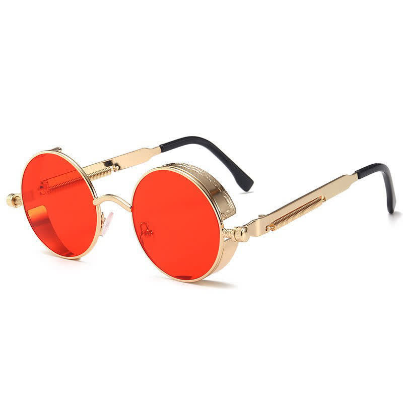 Spykay™ SG60945 Retro Punk Round Frame Spring Temples Sunglasses