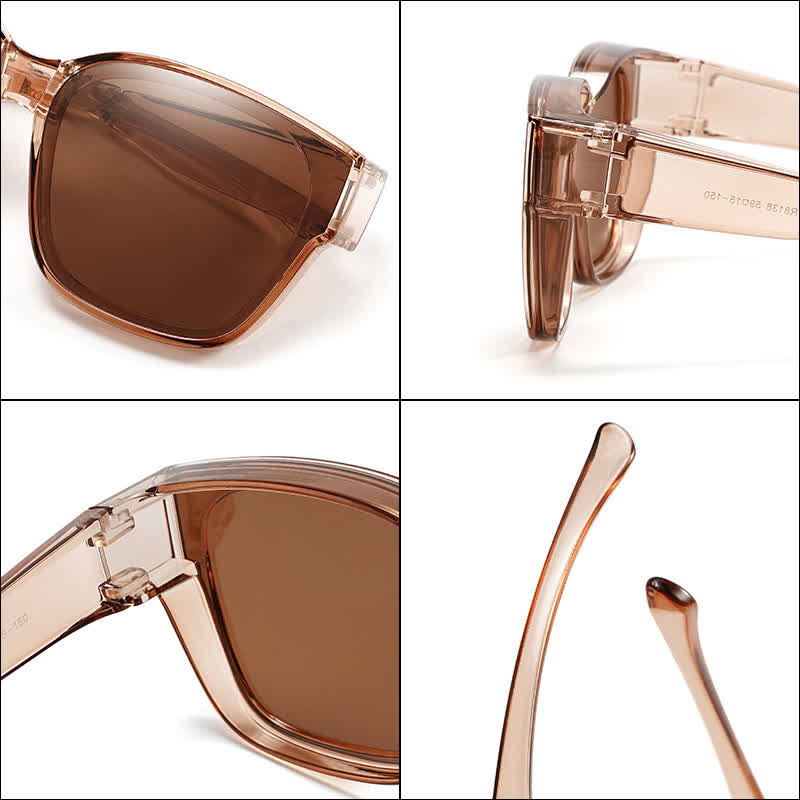 Spykay™ SG60955 Fit Over Glasses Square Frame Foldable Polarized Sunglasses for Women Men