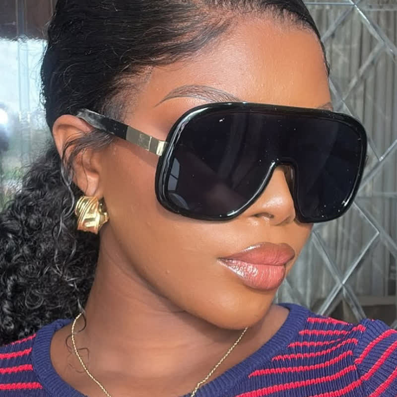 Spykay™ SG60952 Flat Top Double Bridges Oversized Trendy Aviator Sunglasses