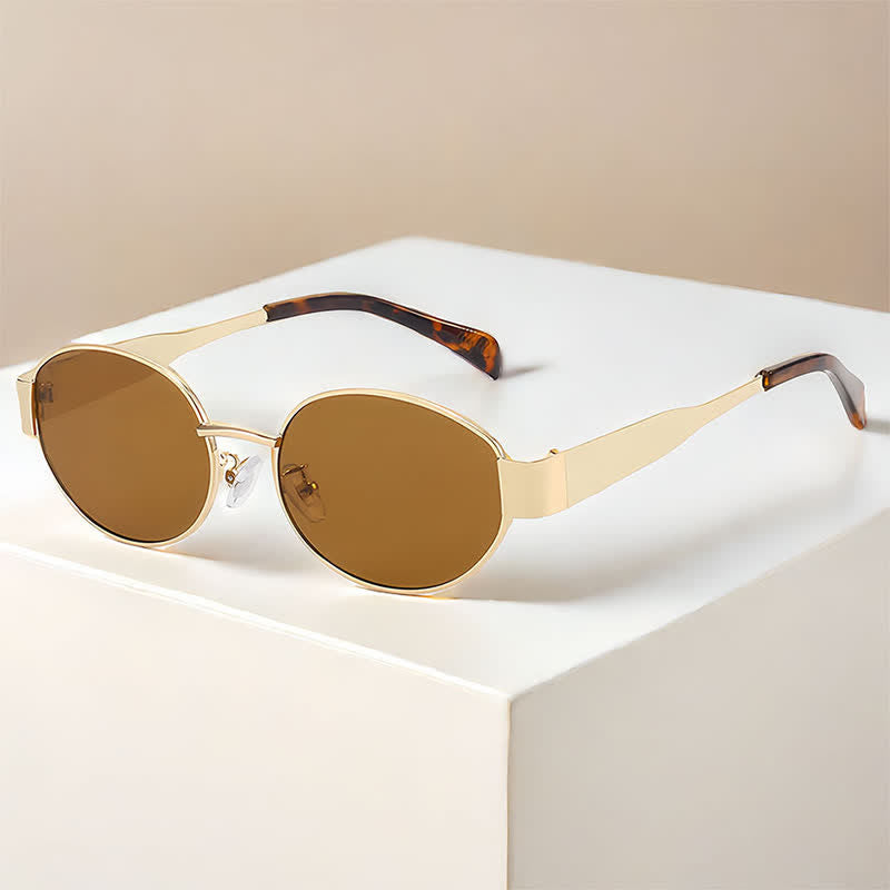 Spykay™ SG60707 Oval Frames Metal Temples Retro-Vinatge Sunglasses
