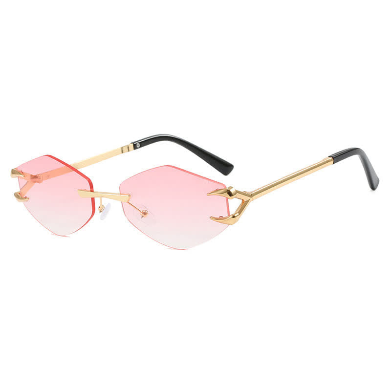 Spykay™ SG60856 Claw Temples Geometric Rimless Hipster Sunglasses