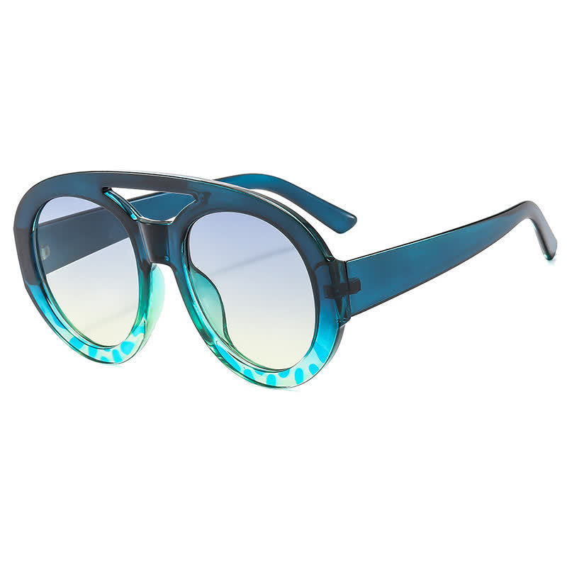 Spykay™ SG60741 Round Frame Double Bridges Oversized Aviator Sunglasses