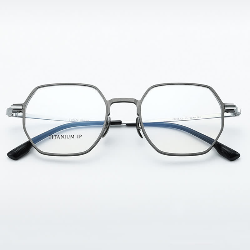 Spykay™ EG26822 Lightweight Titanium Geometric Frame Anti-blue Light Glasses