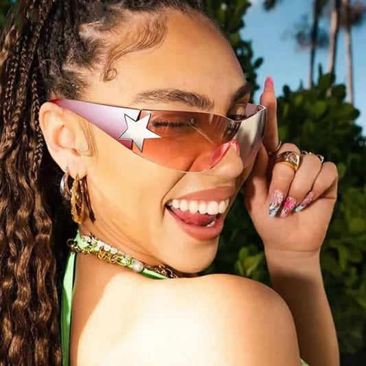 Spykay™ SG60726 Star One-piece Rimless Y2K Cyberpunk Aviator Sunglasses