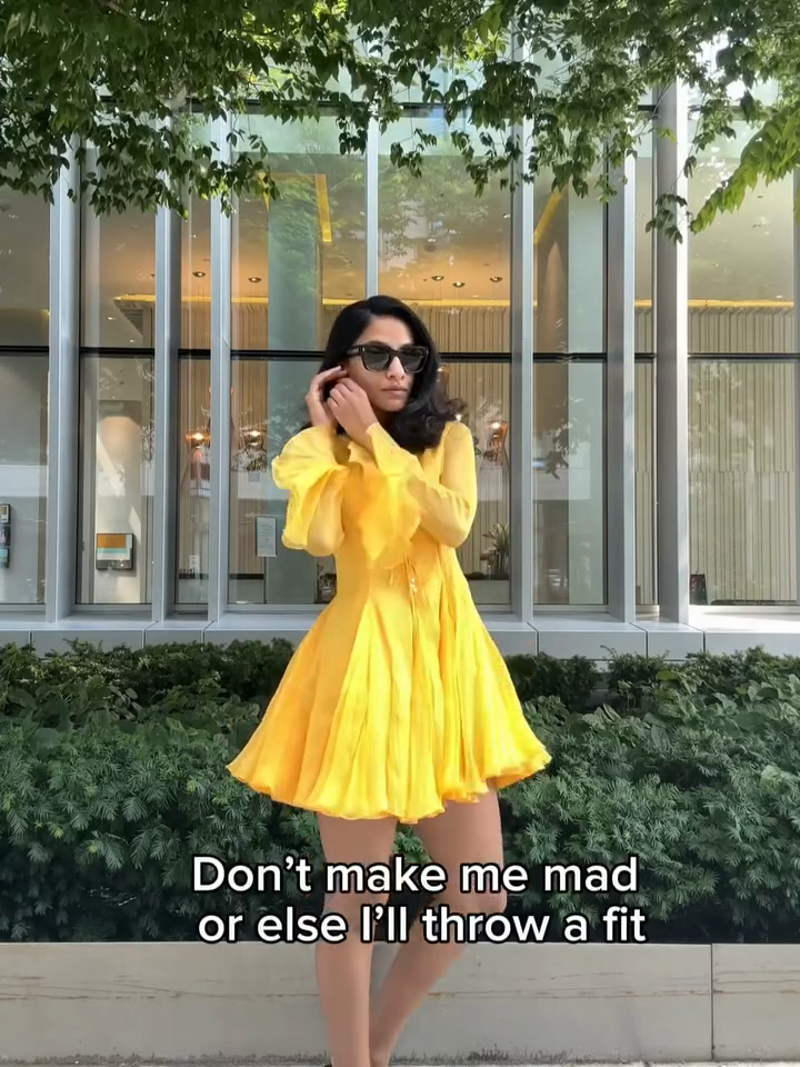 Yellow Sheer - Sleeve Mini Dress