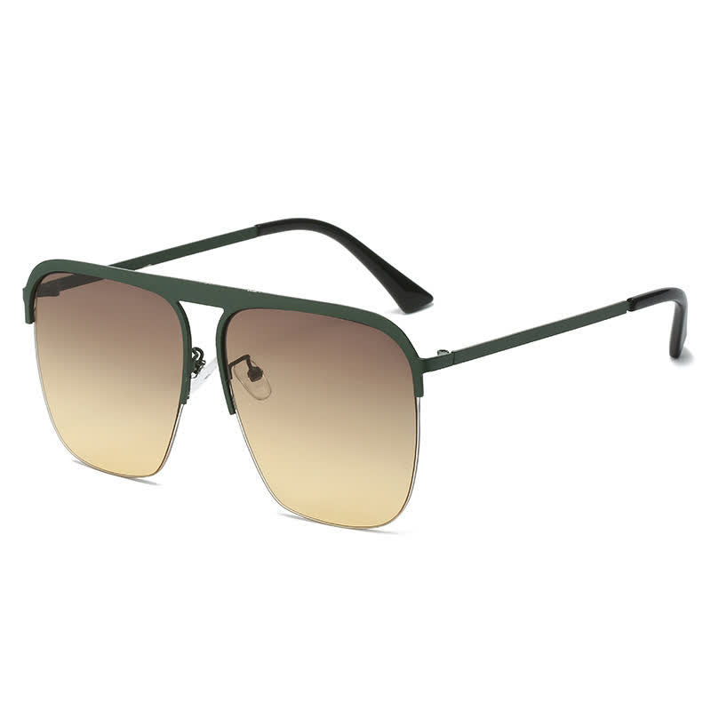 Spykay™ SG60864 Square Frame Semi-Rimless Oversized Sunglasses