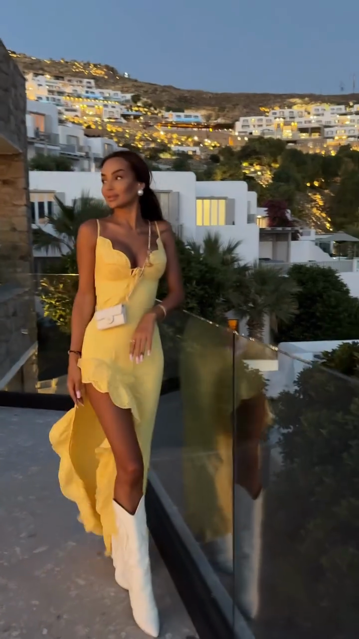 Yellow Ruffled Maxi Dress