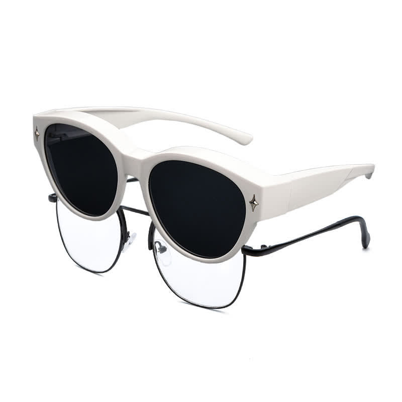 Spykay™ SG61035 Fit Over Glasses Cat-Eye Star Decor Polarized Sunglasses