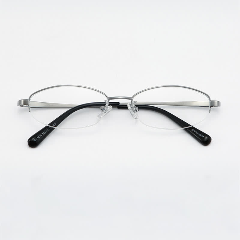 Spykay™ EG26717 Hipster Titanium Small Oval Frame Anti-blue Light Glasses