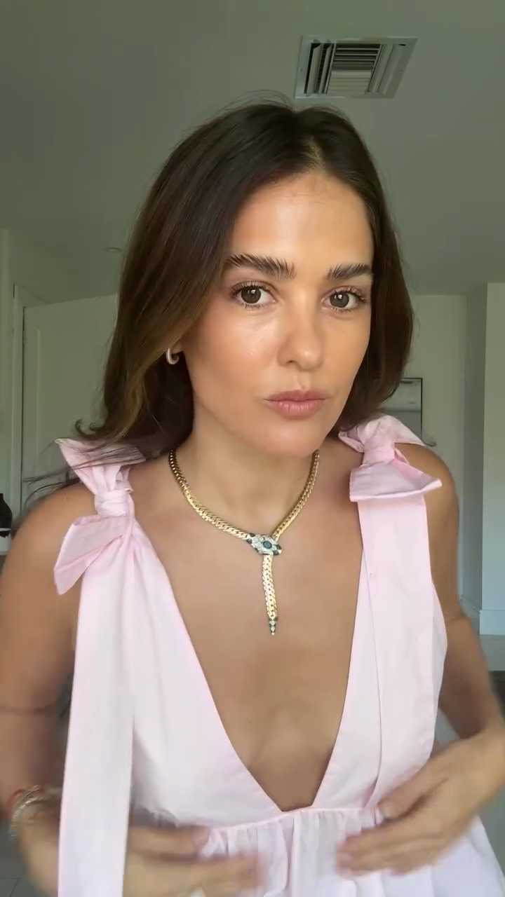 Pink Bow - Strap Peplum Top & Distressed Wide - Leg Jeans Set