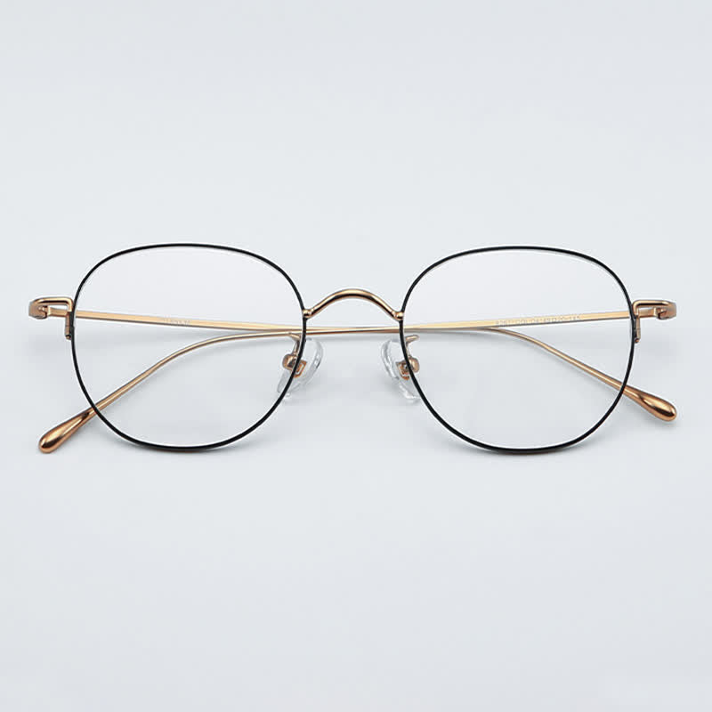 Spykay™ EG26855 Round Titanium Frame Anti-blue Light Simple Glasses