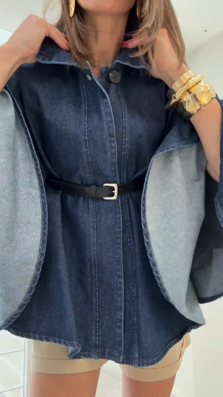 Denim Cape Jacket