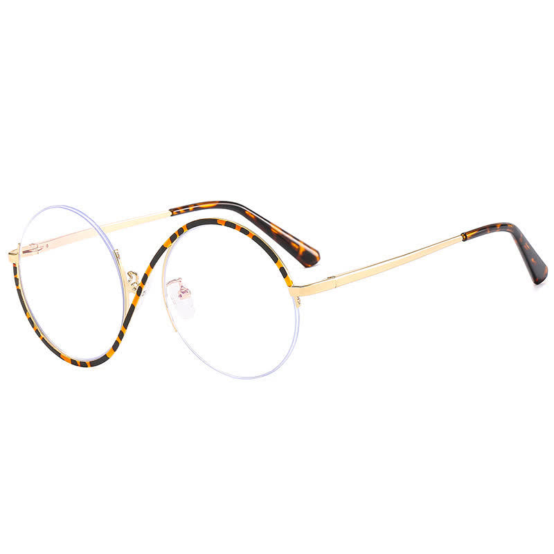 Spykay™ EG26662 "S" Design Metal Semi-Rimless Round Frame Unique Retro-Vintage Glasses