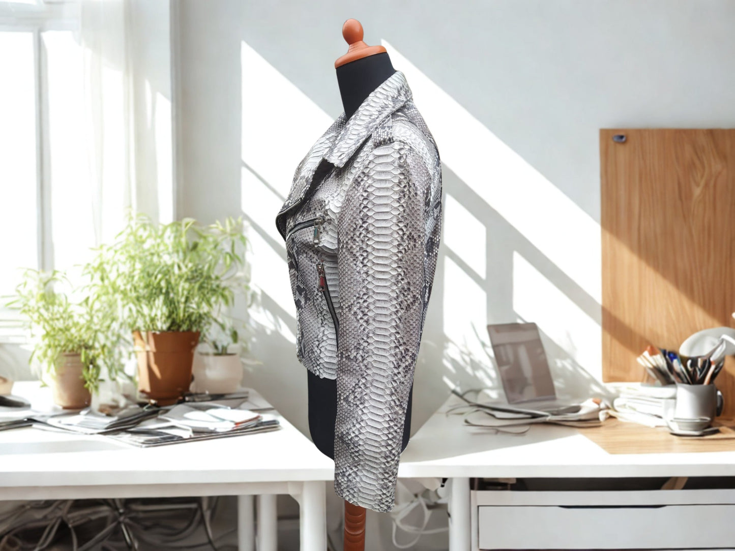 Snakeskin Biker Jacket