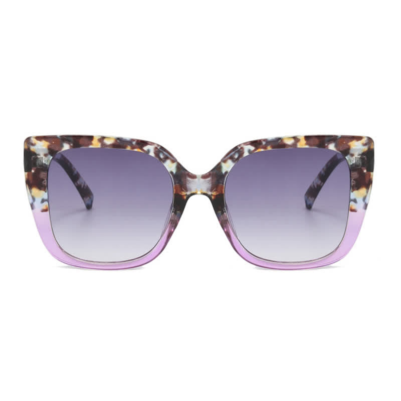 Spykay™ SG60878 Leopard Pattern Square Frame Oversized Sunglasses