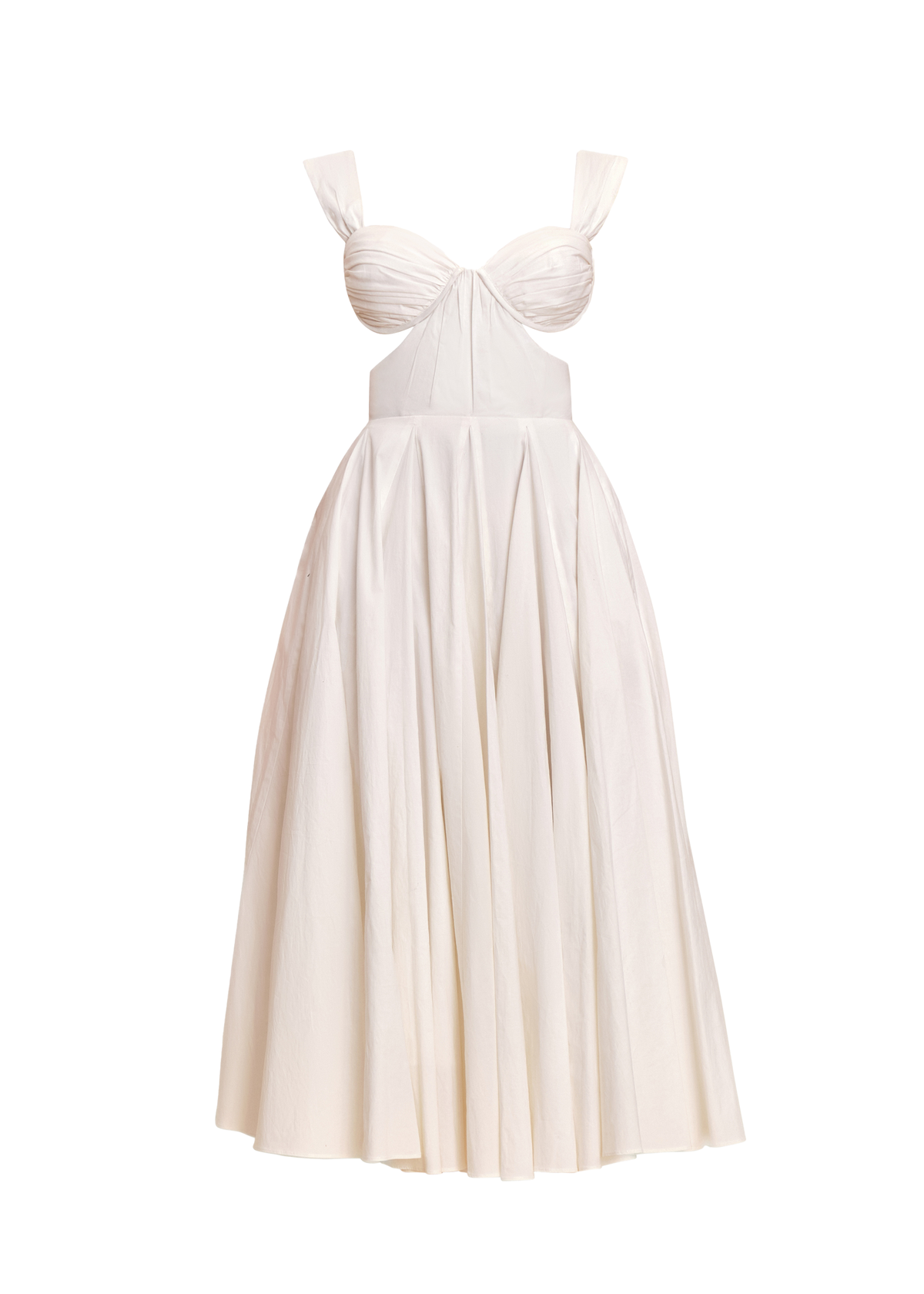 White Cut - Out Bustier Midi Dress