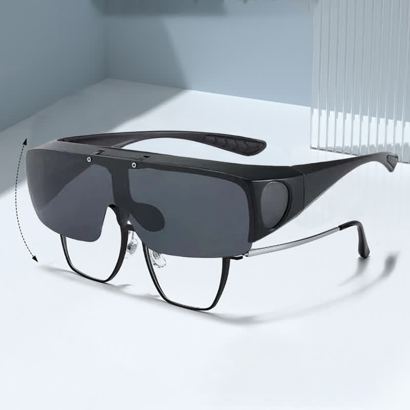 Spykay™ SG60962 Fit Over Glasses Clip-On Lenses Polarized Sunglasses for Driving&Cycling