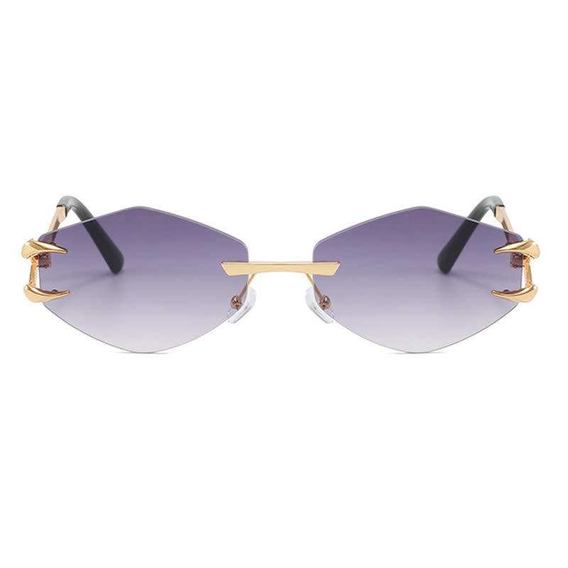 Spykay™ SG60856 Claw Temples Geometric Rimless Hipster Sunglasses