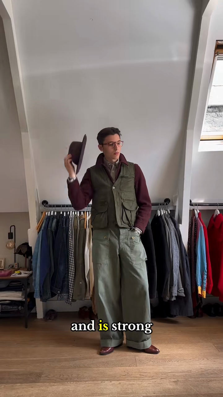 Olive Green Wide - Leg Cargo Pants