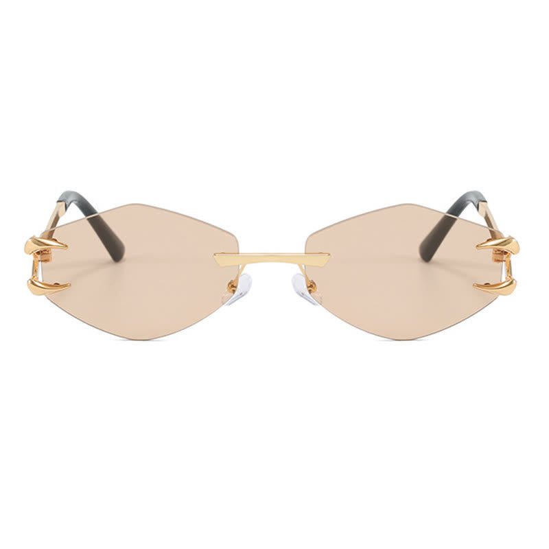 Spykay™ SG60856 Claw Temples Geometric Rimless Hipster Sunglasses