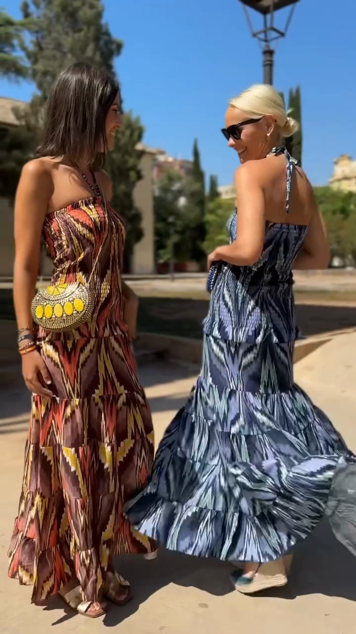 Printed Camisole and Maxi Skirt Set