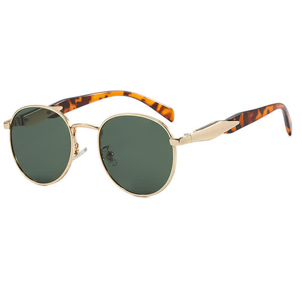 Spykay™ SG60714 Retro-Vintage Round Frame Metal Temples Sunglasses