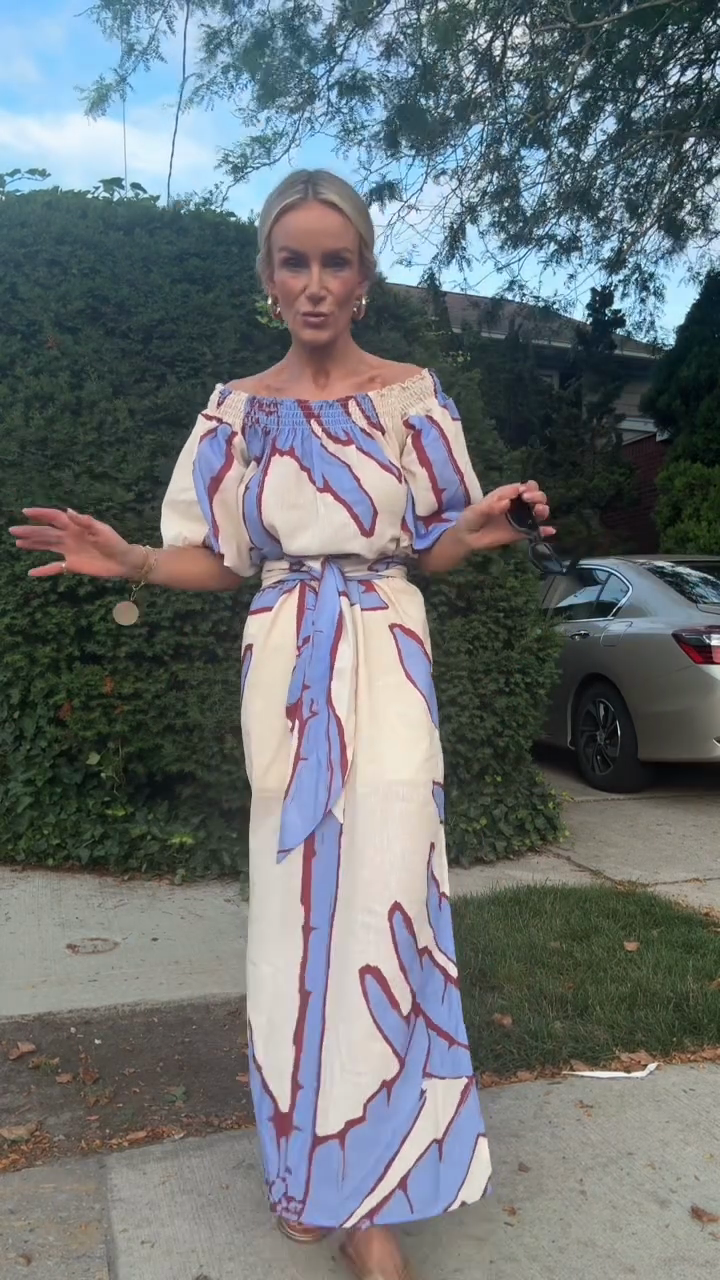 Off - the - Shoulder Printed Maxi Dress