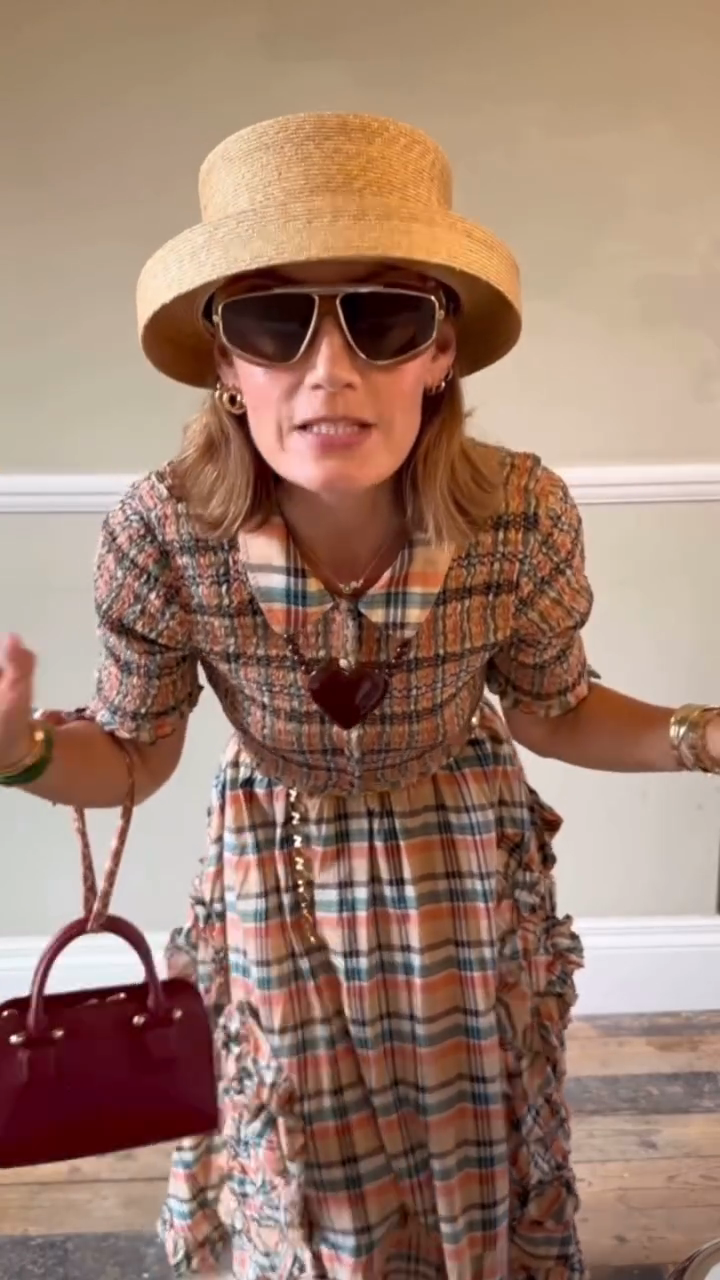 Plaid Crop Top and Ruffled Maxi Skirt Set