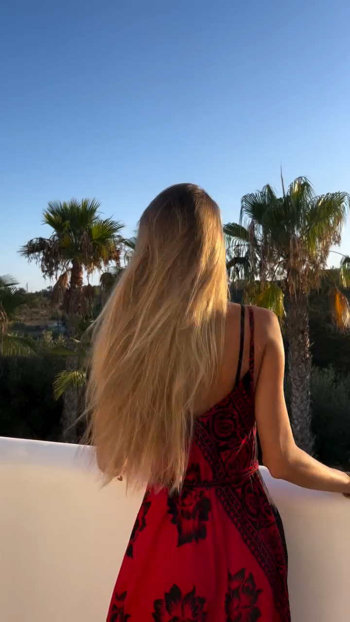 Red Floral - Embroidered Maxi Dress