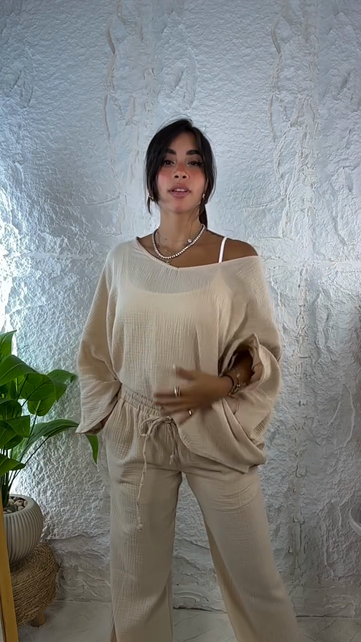 Linen Top and Pants Set