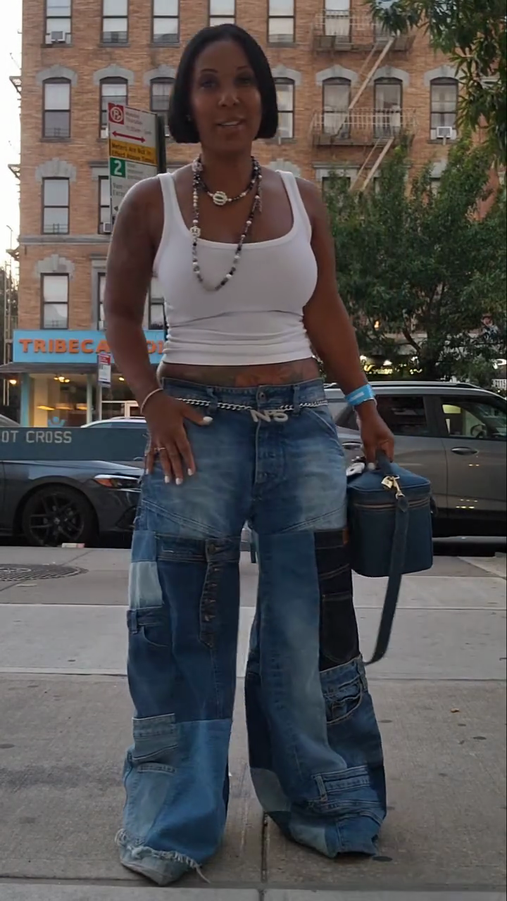 Patchwork Wide - Leg Jeans