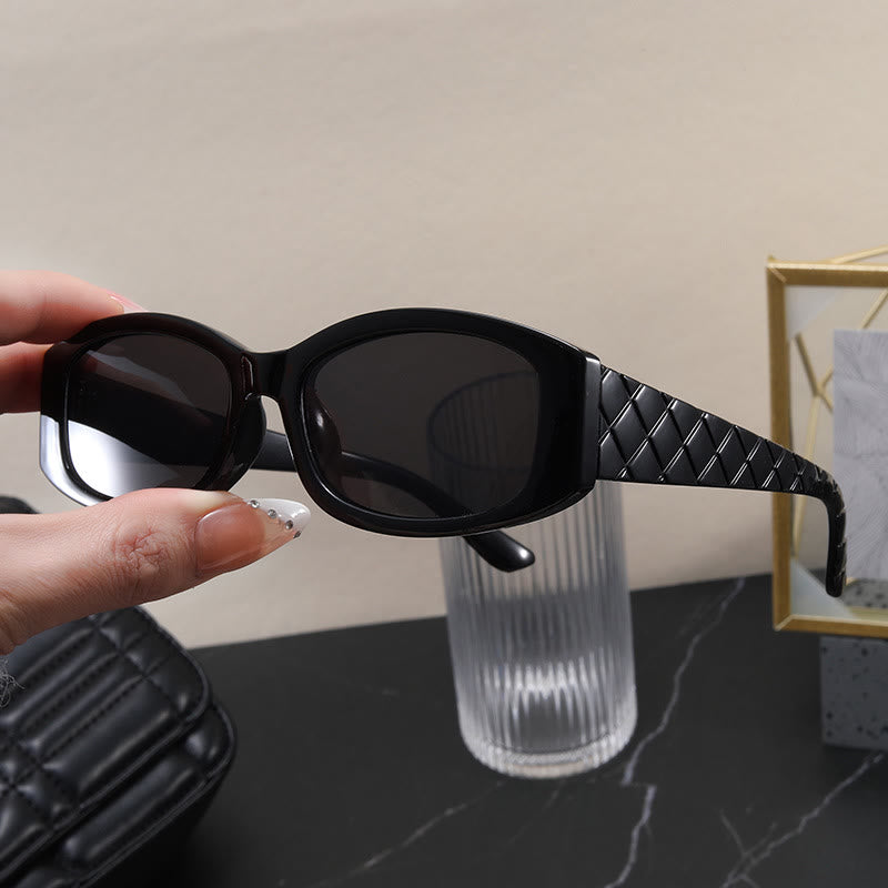 Spykay™ SG1010 Oval Frame Rhombic Temples Sunglasses