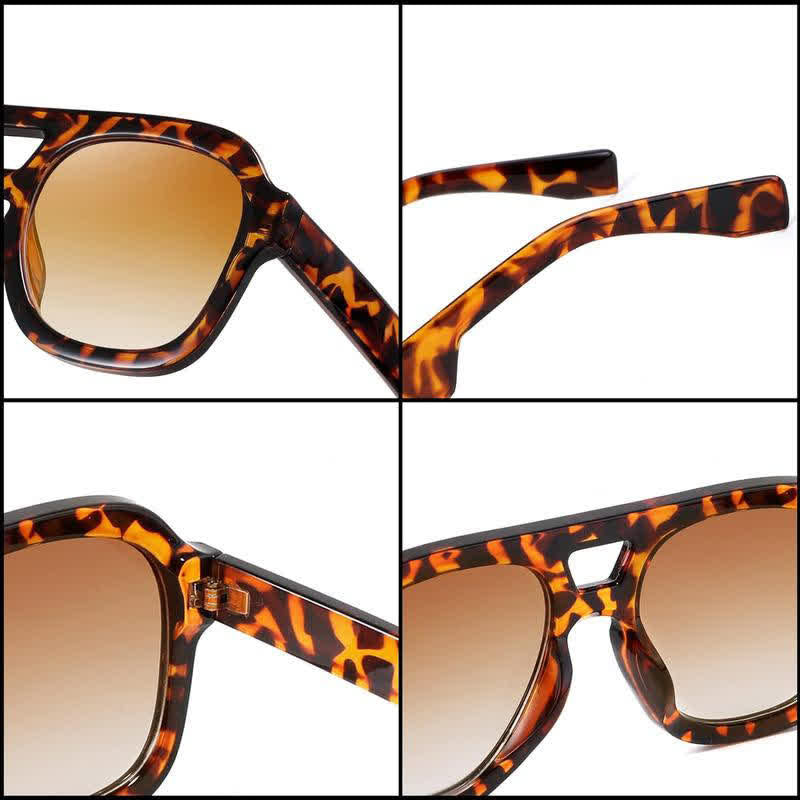 Spykay™ SG60832 Double Bridges Thick Frame Hipster Aviator Sunglasses
